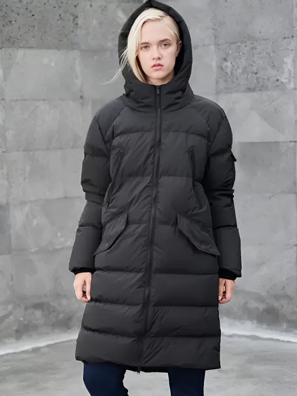 Пуховик KELME Women's Mid-Length Down Jacket Black