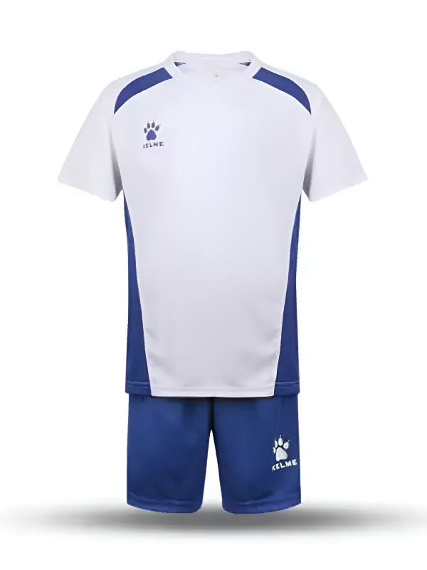 Детская футбольная форма KELME Short Sleeve Football Kid Set (White/Blue)