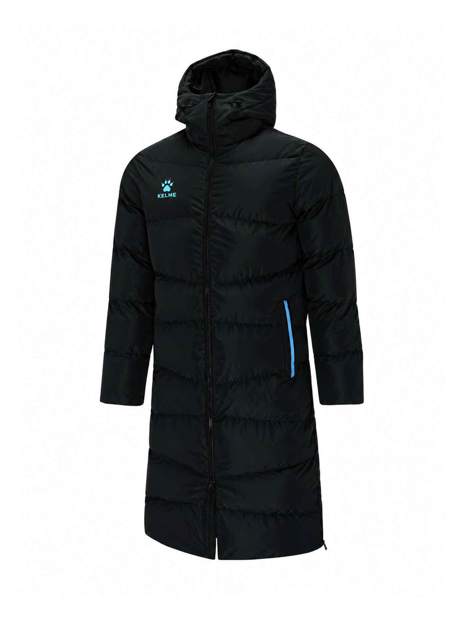 Детский пуховик KELME Children's Long Jacket (Black/Light Blue)