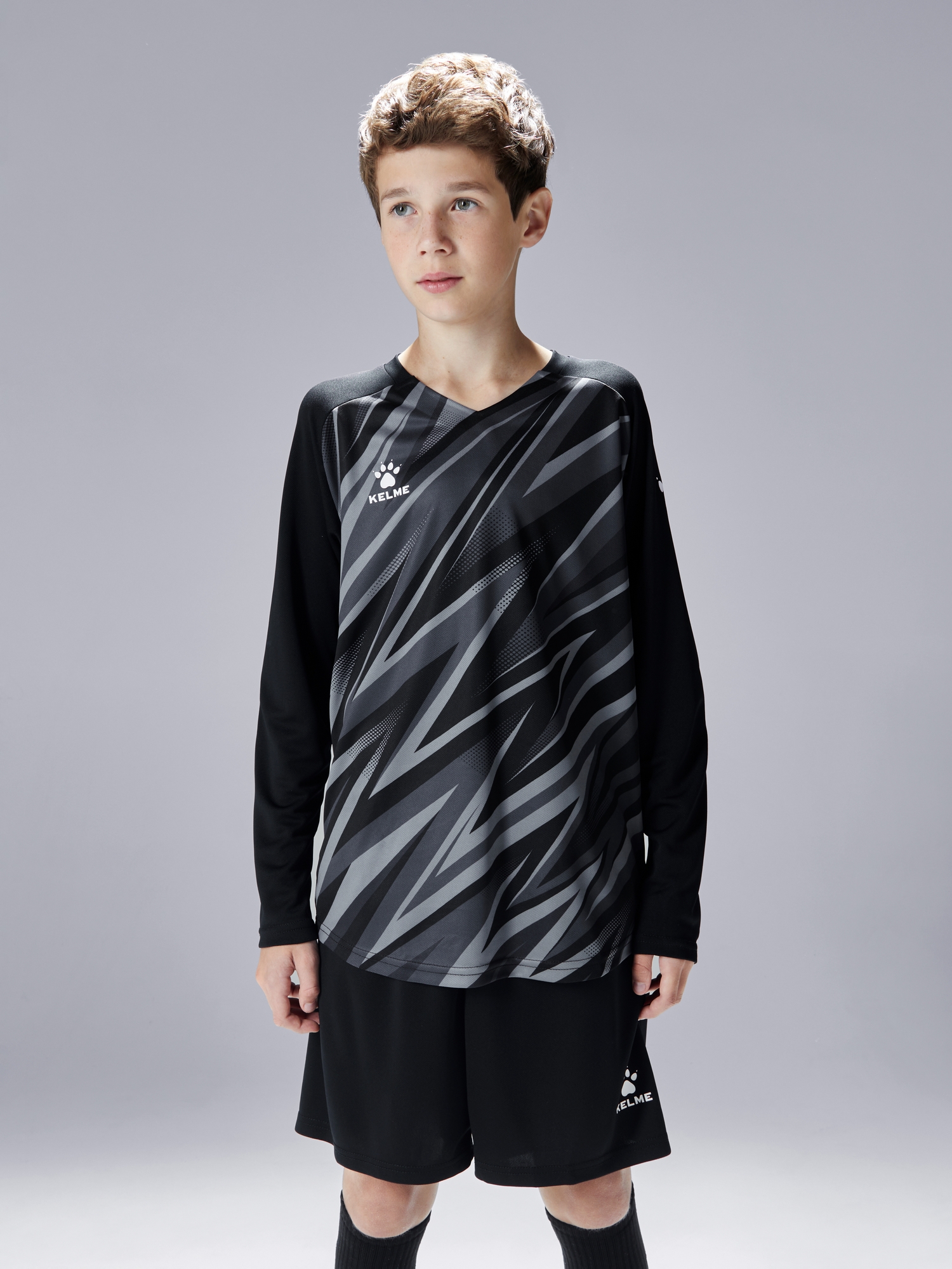Детская вратарская форма KELME Long Sleeve Goalkeeper Suit Black