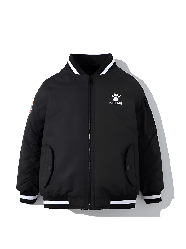 Детский бомбер KELME Boys Baseball Collar Cotton Coat Black