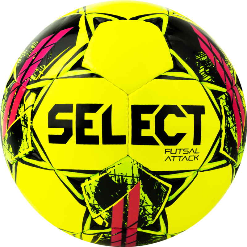 Мяч футзал. SELECT Futsal Attack V22, 1073460559, р.4, 32п, ПУ, руч.сш, желто-зелено-розовый
