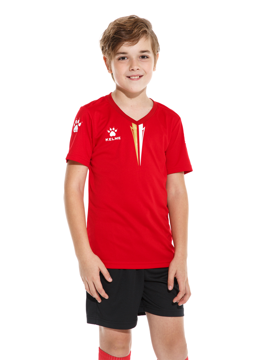 Детская футбольная форма KELME S/S Football Set Kid (Red/Black)