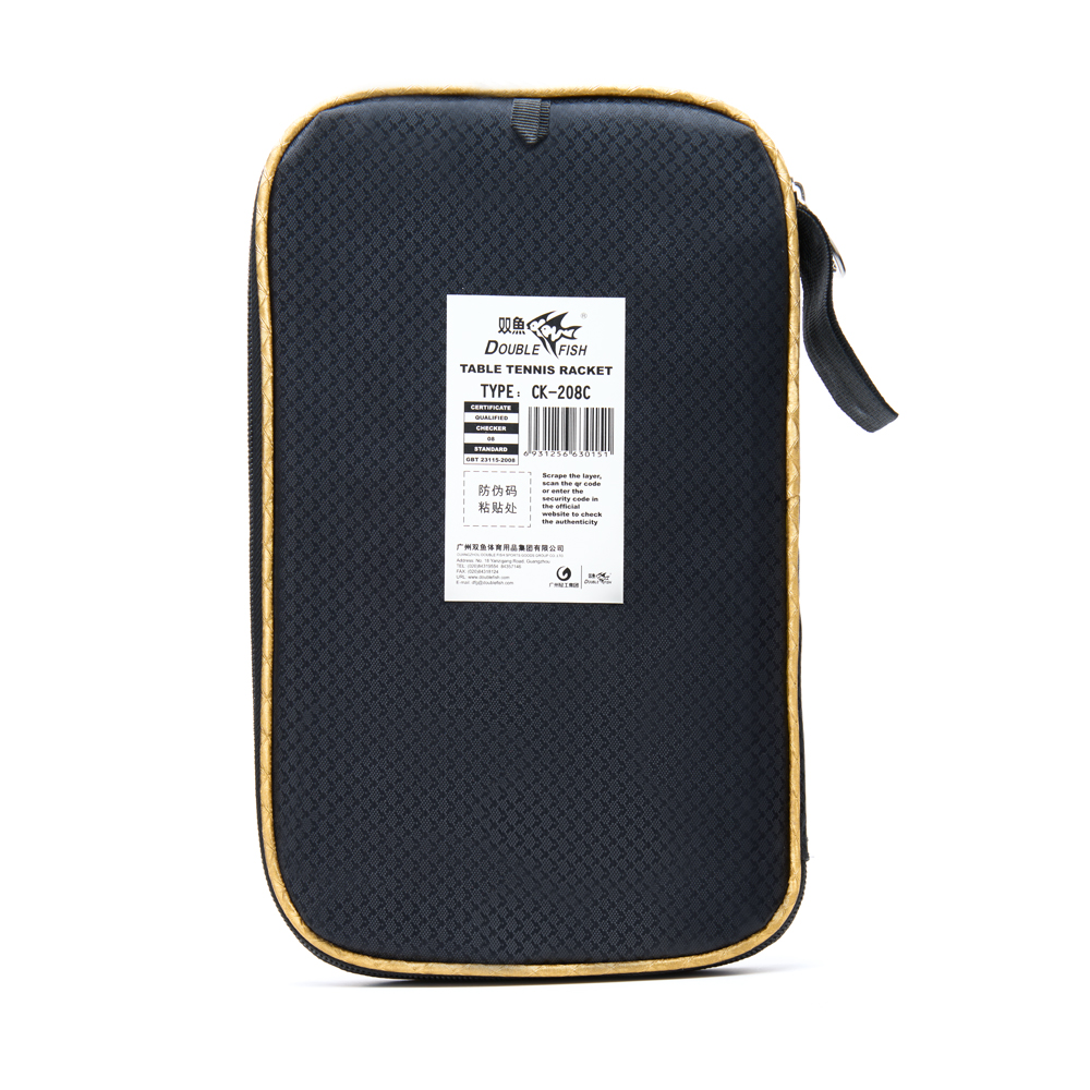 Ракетка для н/т DOUBLE FISH CK-208, для любителй, ITTF,наклад. 2,2 мм, конич. ручка + сумка-чехол