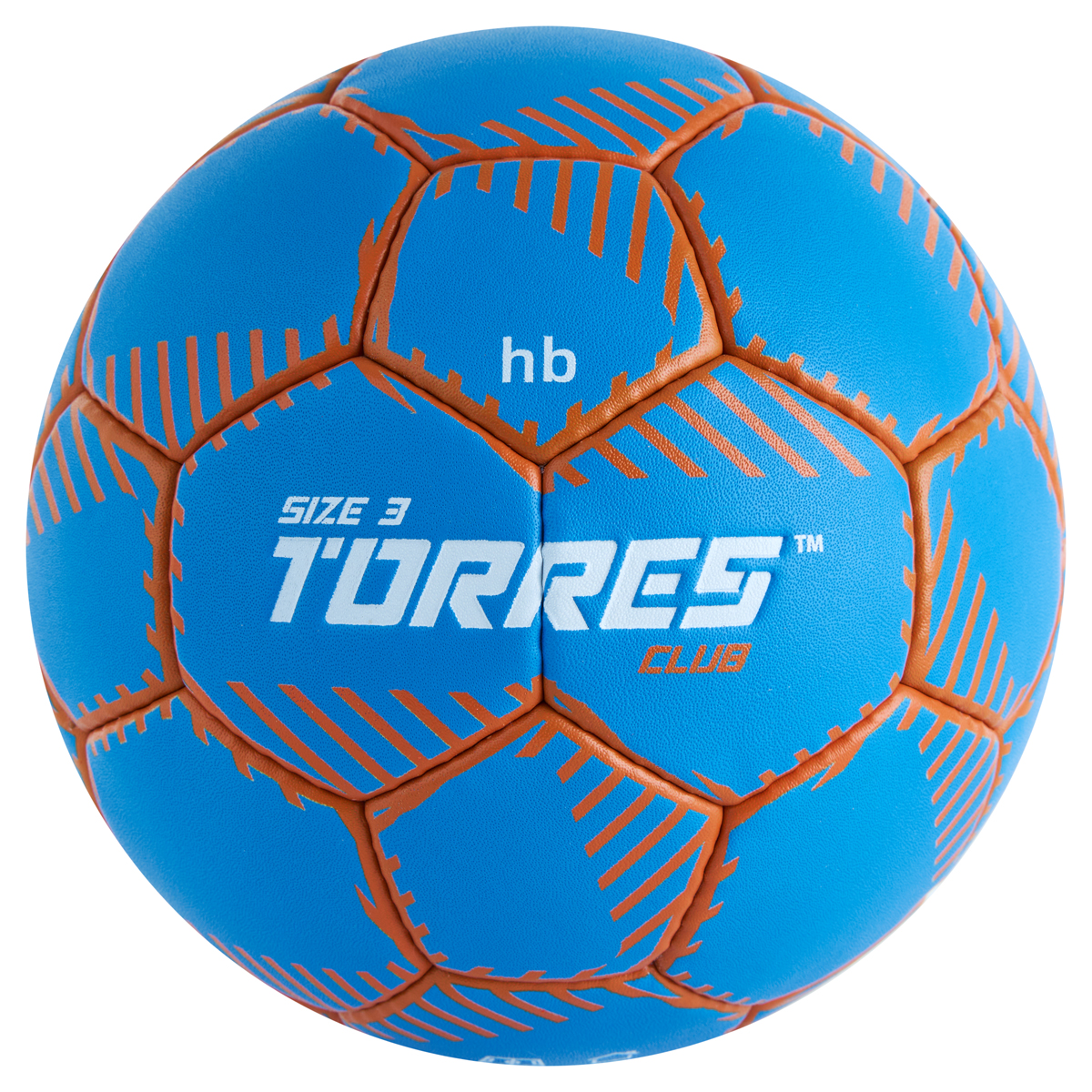 Мяч ганд. TORRES Club, H32443, р.3, ПУ, 5 подкл. слоев, руч. сшивка, синий