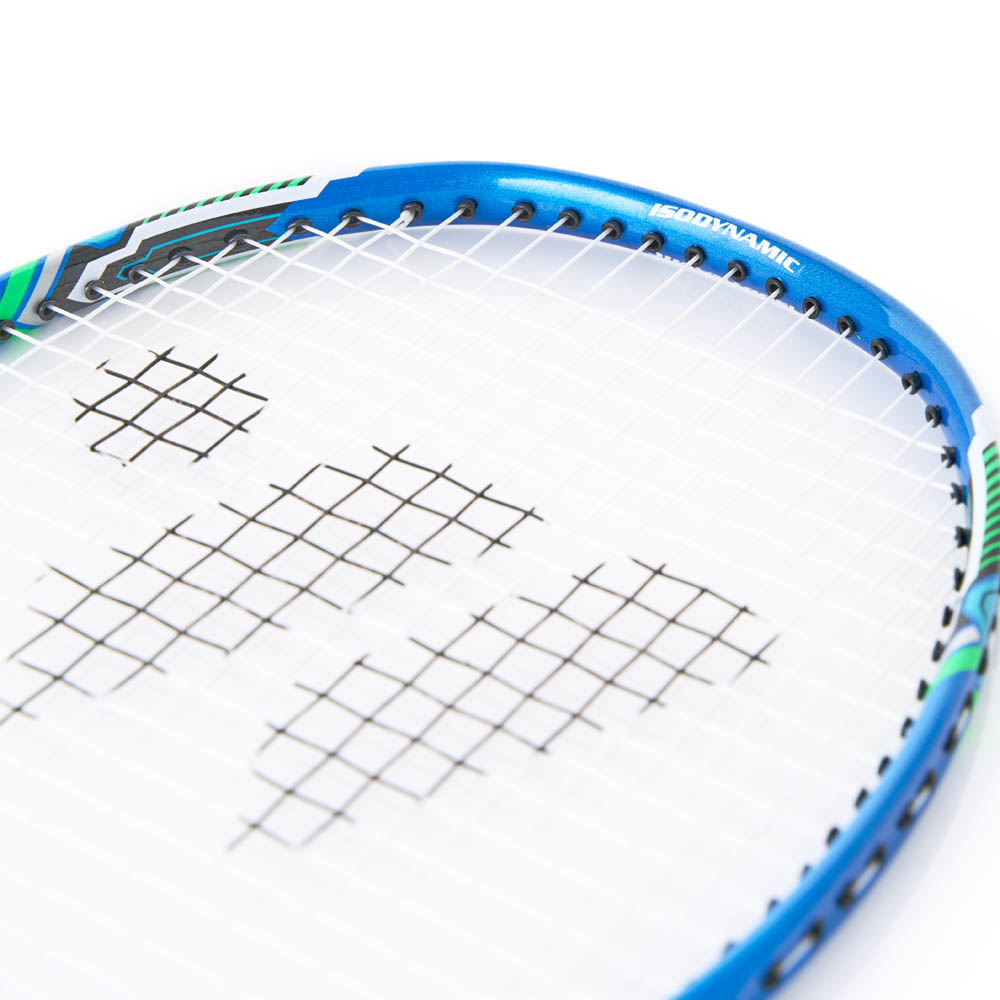 Набор для бадминтона WISH Fusiontec 770K, 2 ракетки, стальн. стерж, алюм. обод, со струнами, син/зел