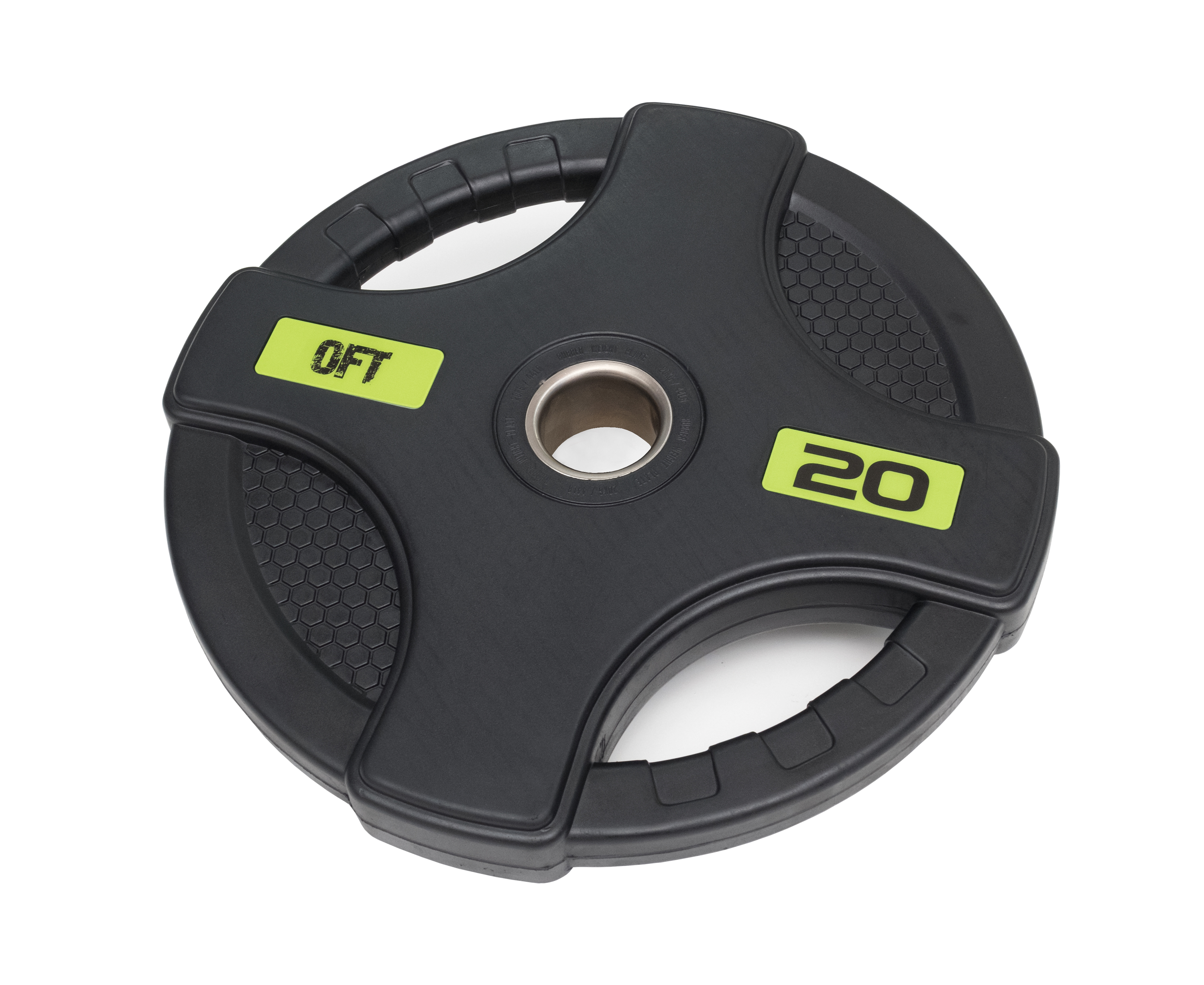 Диск олимпийский обрезиненный черный с двумя хватами 20 кг