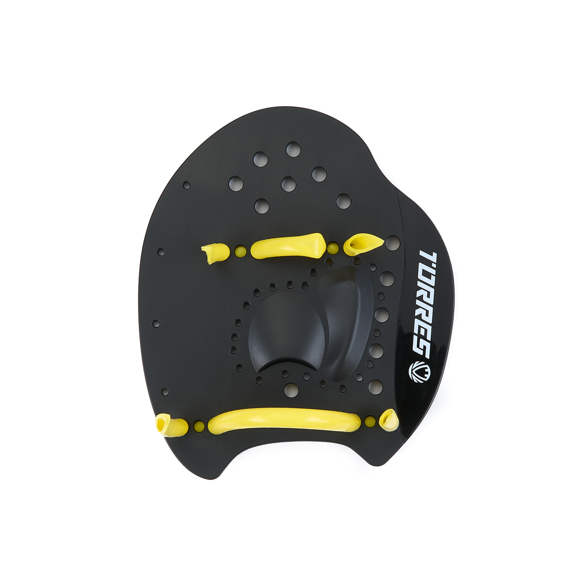 Лопатки для плавания TORRES, Арт.SWP112401BL, р.S, черно-желтый