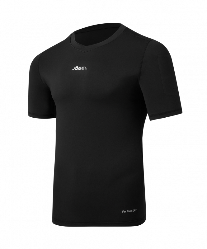 Футболка компрессионная судейская JOGEL PerFormDRY Referee Baselayer Tee SS, черный, размер L