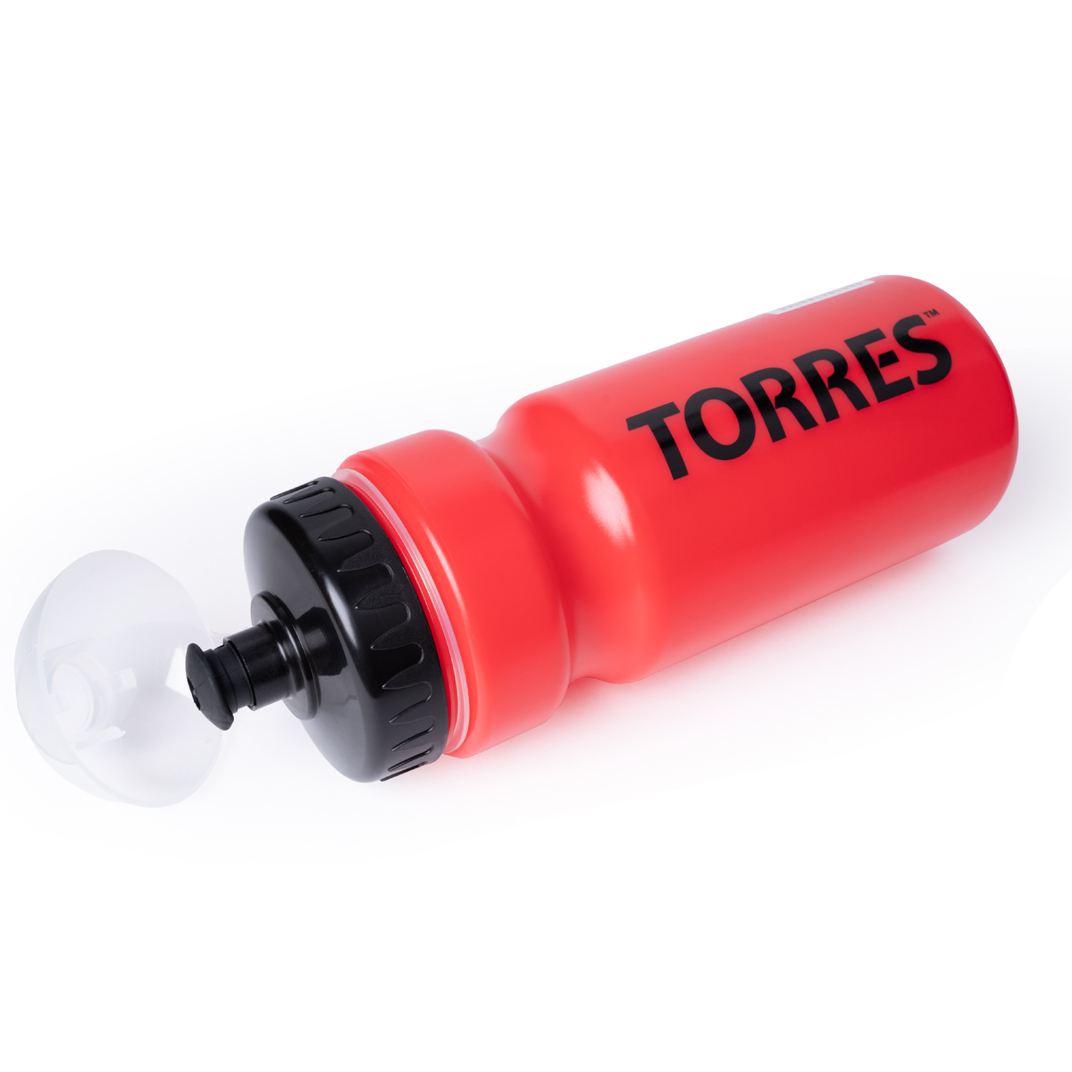 Бутылка для воды TORRES, SS1066, 550 мл, крышка с колп., мягк. пласт., красная, черная крышка