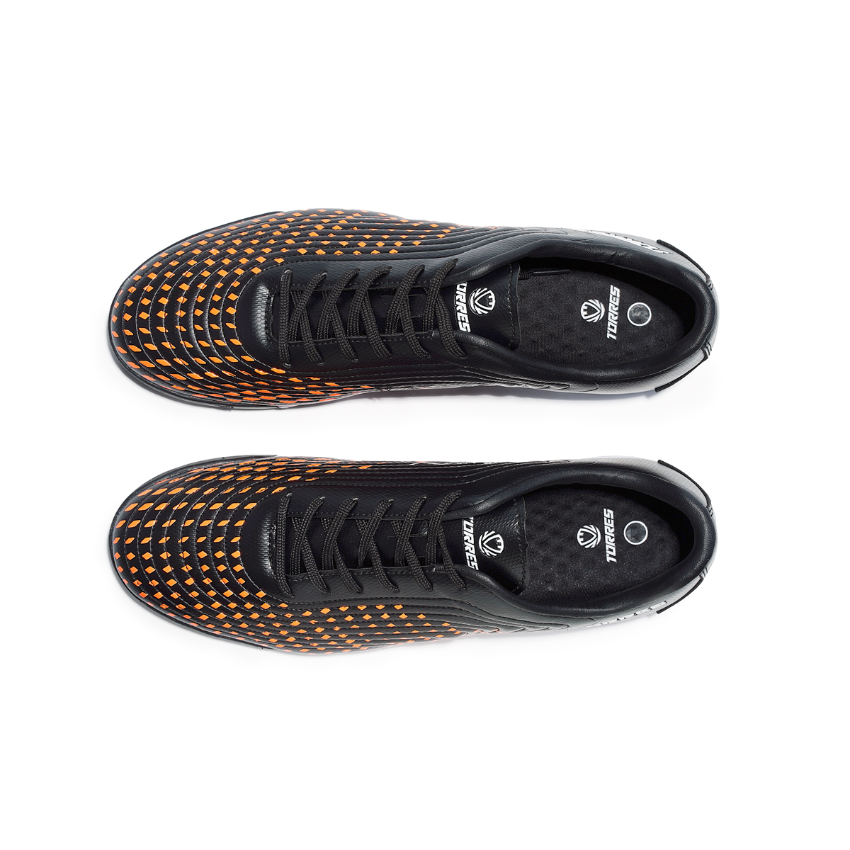 Бутсы зальные TORRES FLEX, TS134232-124-39, р.39, резина,ПУ,текстиль, чёрно-оранжевый