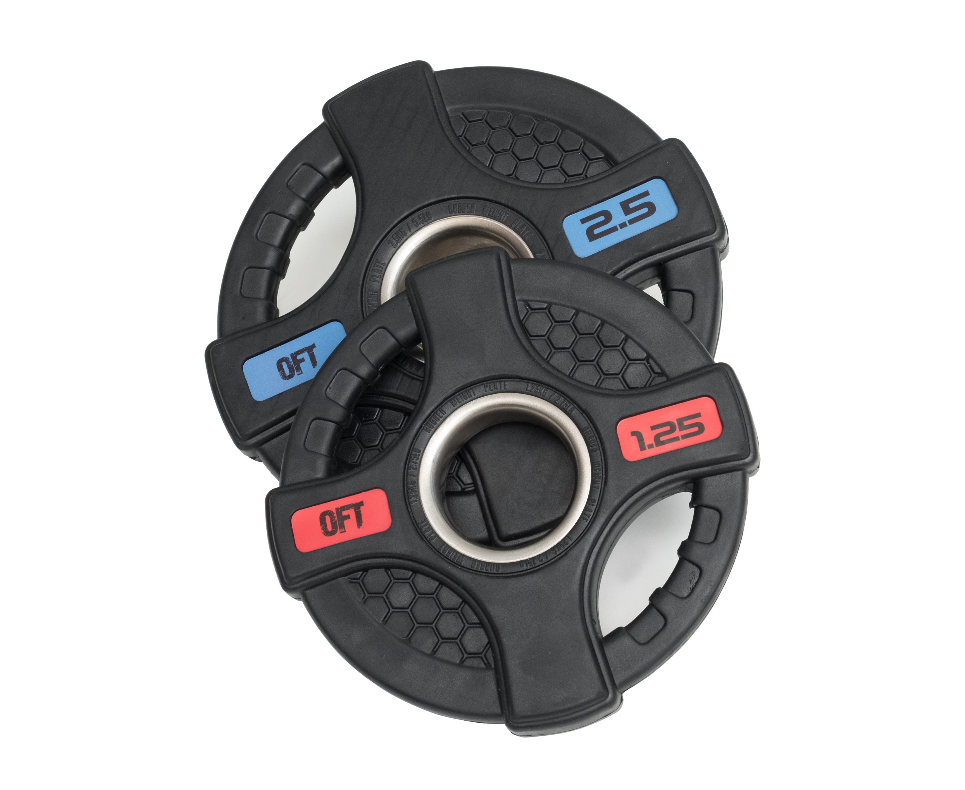 Диск олимпийский обрезиненный черный с двумя хватами 2,5 кг