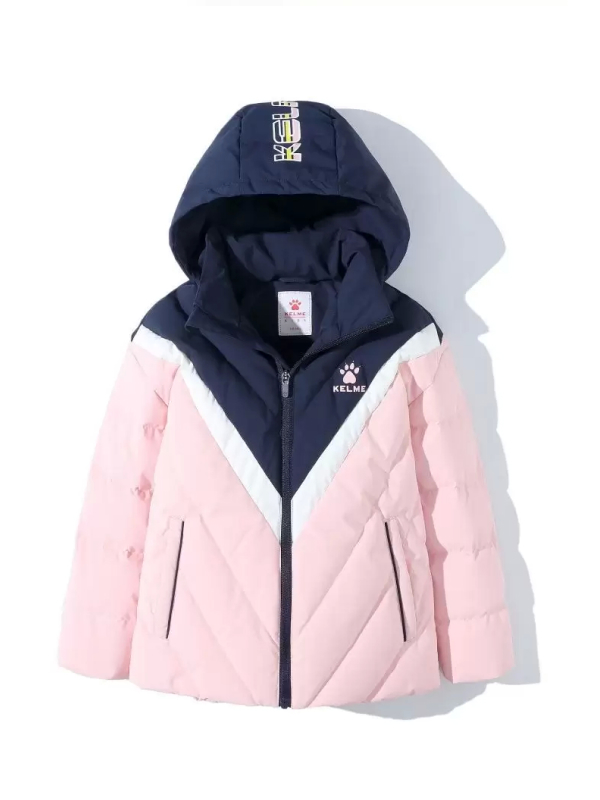 Детский пуховик KELME Girl's Down Jacket (Pink/Dark Blue)