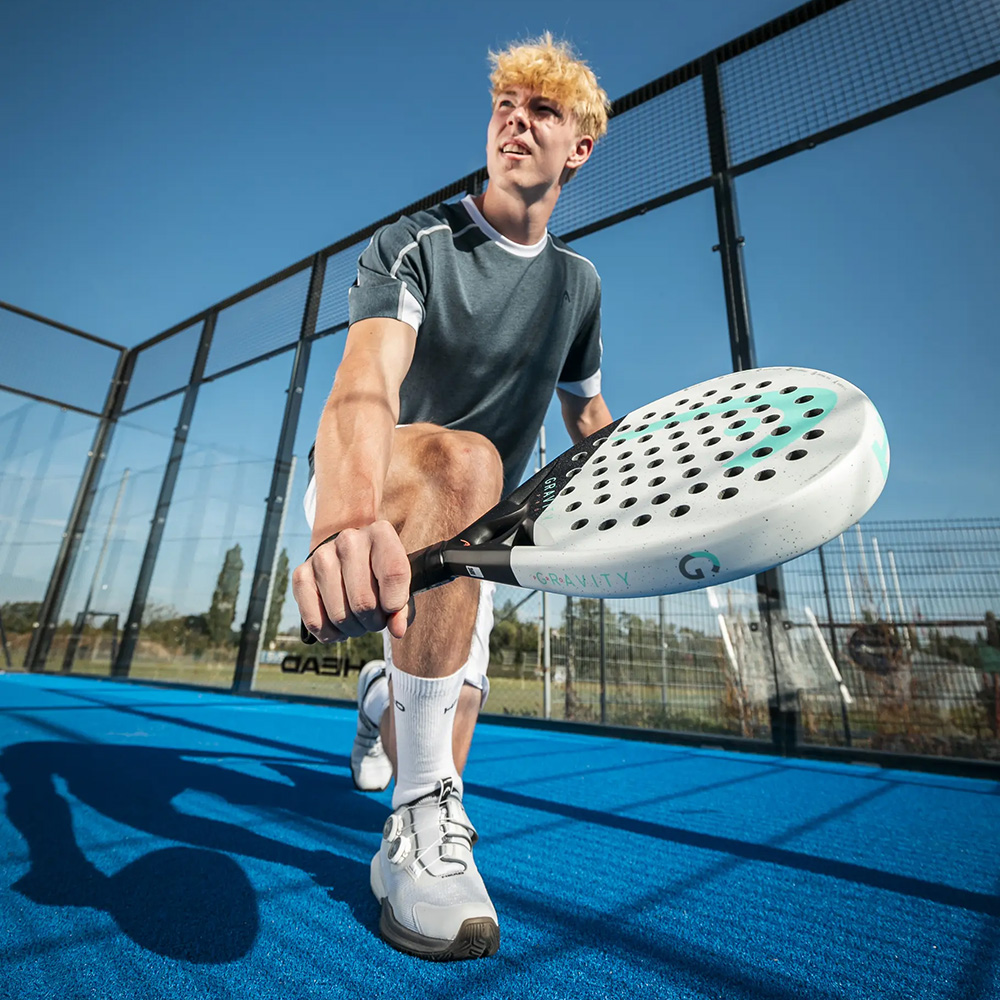 Ракетка для падела HEAD Gravity Pro, 224004, для продвинутых игроков, карбон, бело-серо-бирюзовый