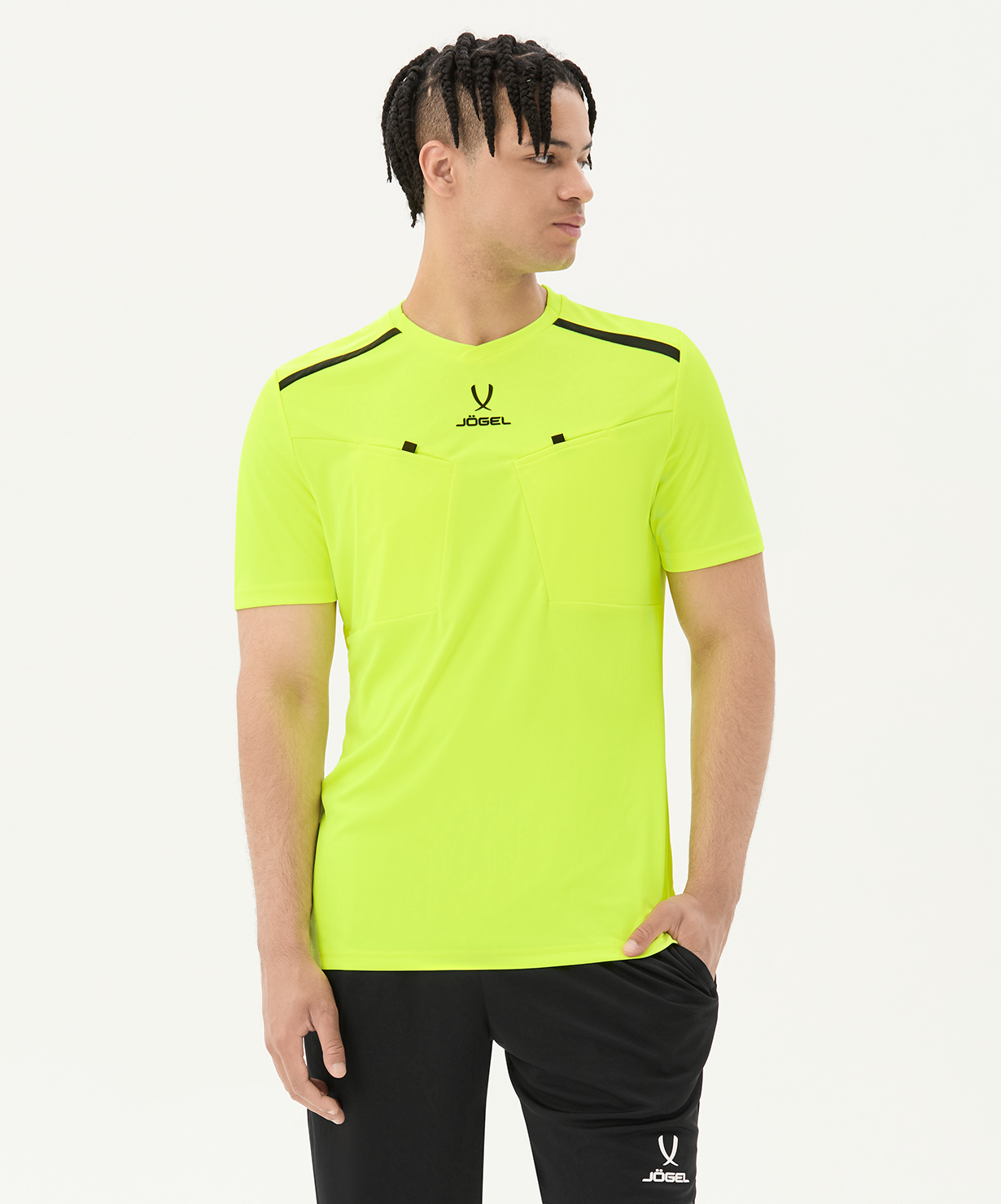 Футболка судейская JOGEL DIVISION PerFormDRY Referee Tee, желтый неон, размер L