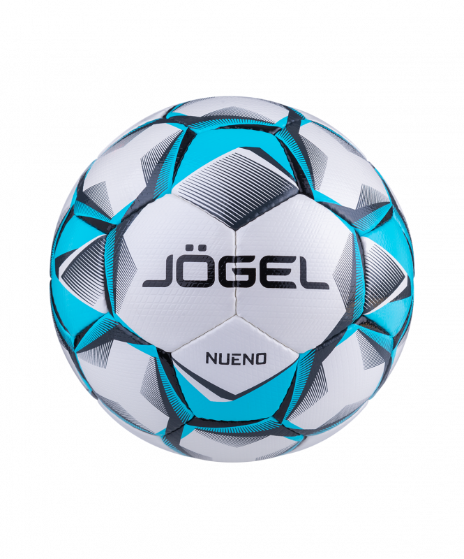 Мяч футбольный JOGEL Nueno №4, белый/голубой/черный, размер 4