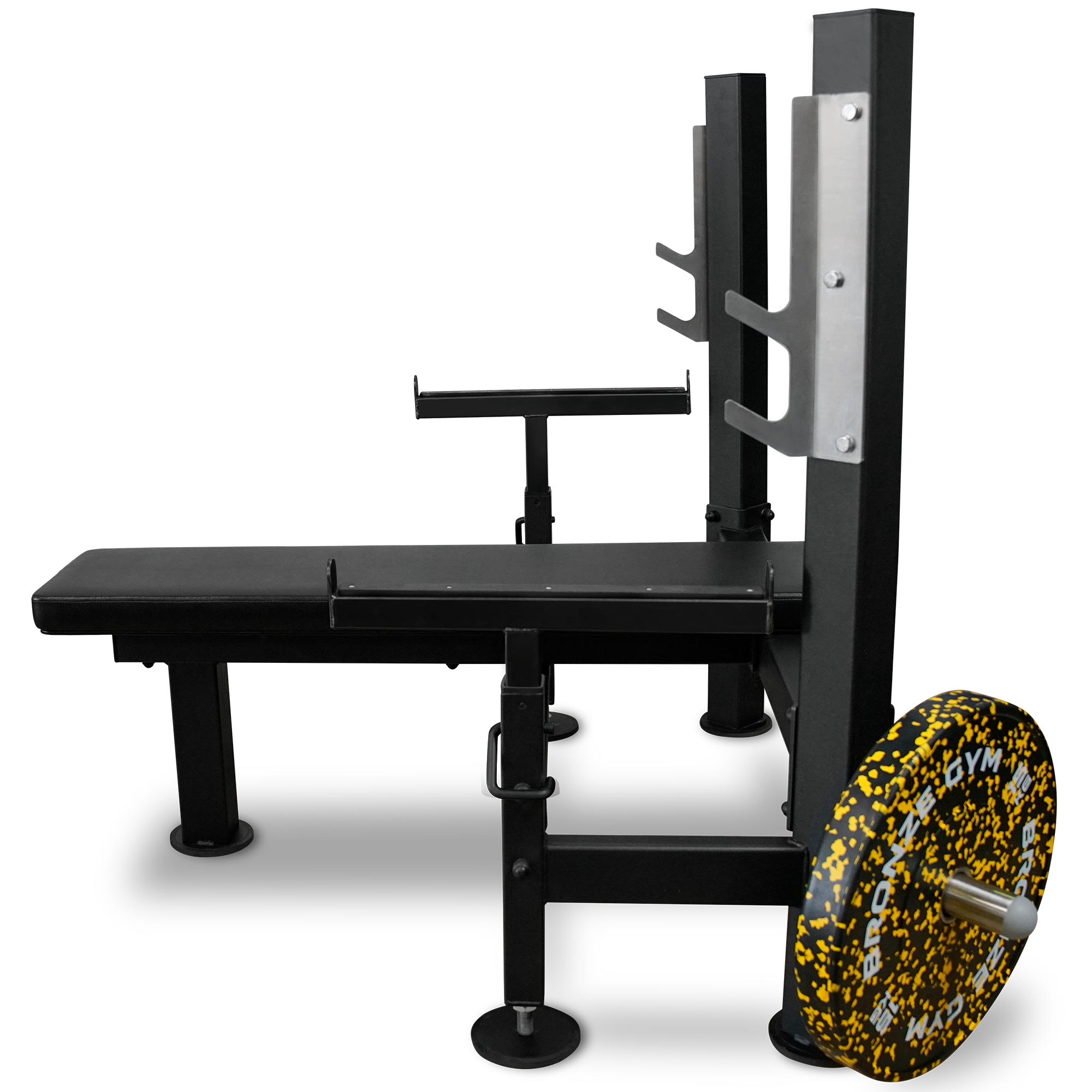 Скамья для жима лёжа со страховочными упорами BRONZE GYM PARTNER ML-902