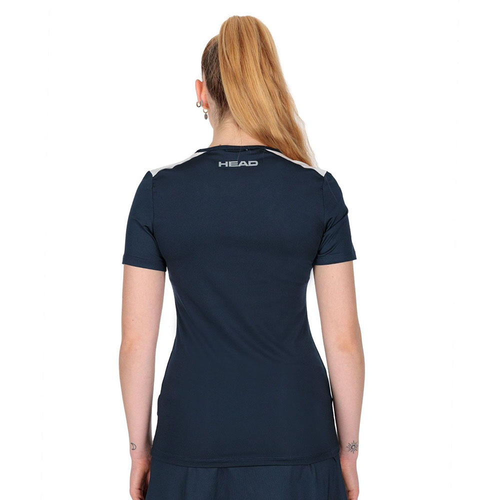 Футболка женская HEAD Club 22 T-Shirt W 814431-DB-S, р.S, 92% полиэстер, 8% эластан, темно-синий