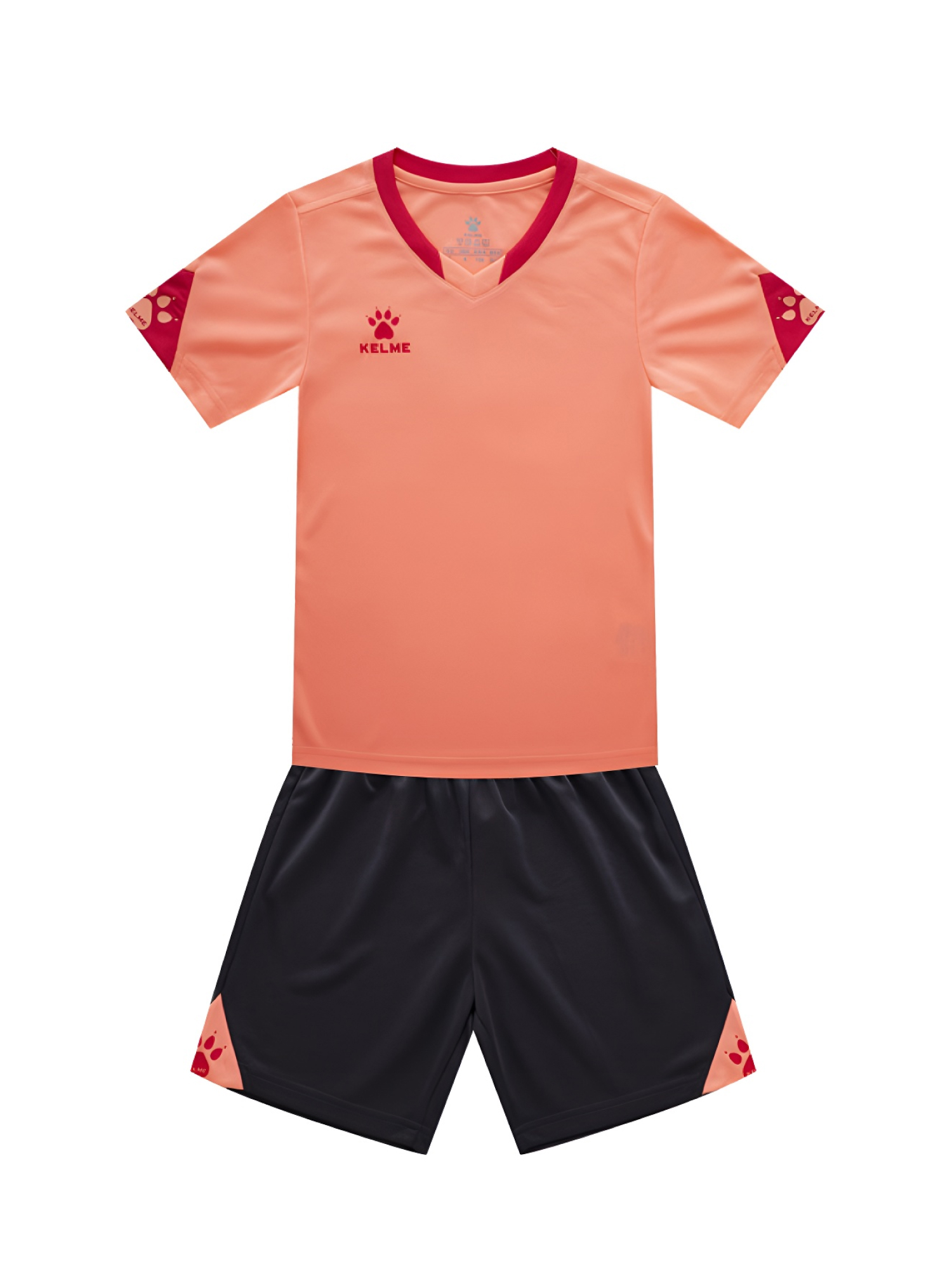 Детская футбольная форма KELME Short Sleeve Football Uniform (Pink/Black)