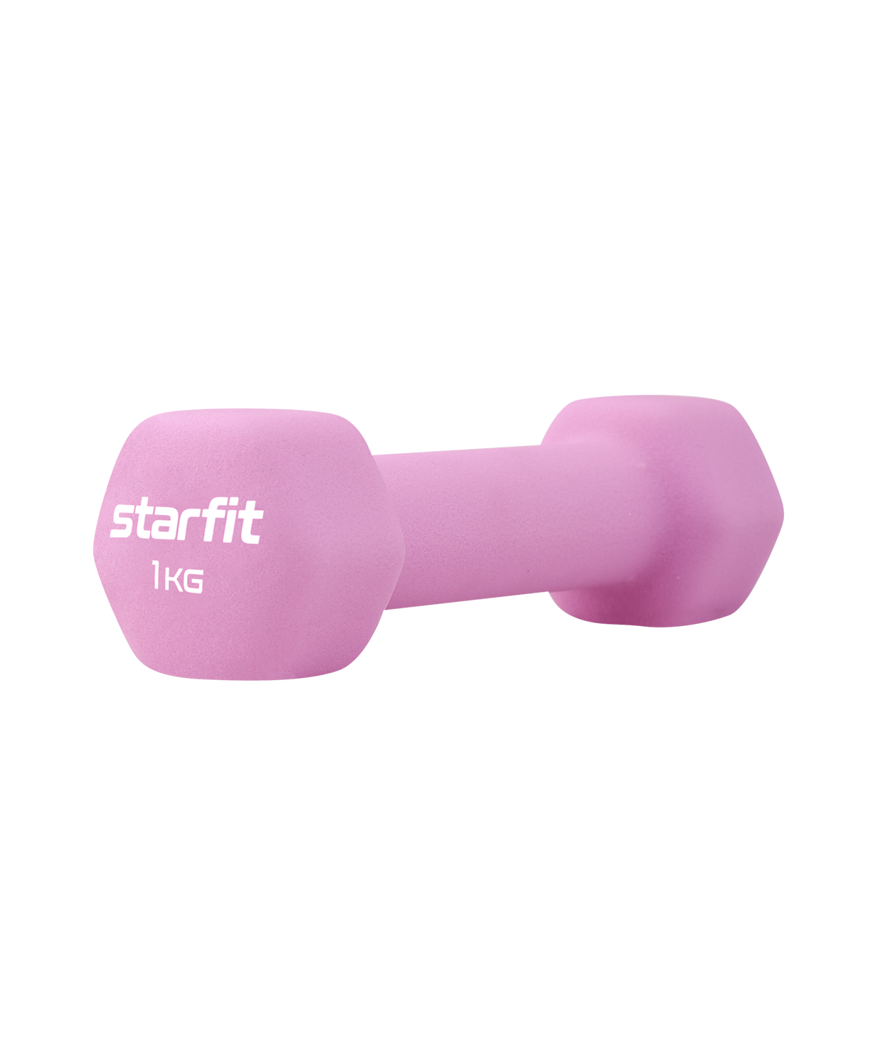 Гантель неопреновая STARFIT DB-201 1 кг, розовый пастельный