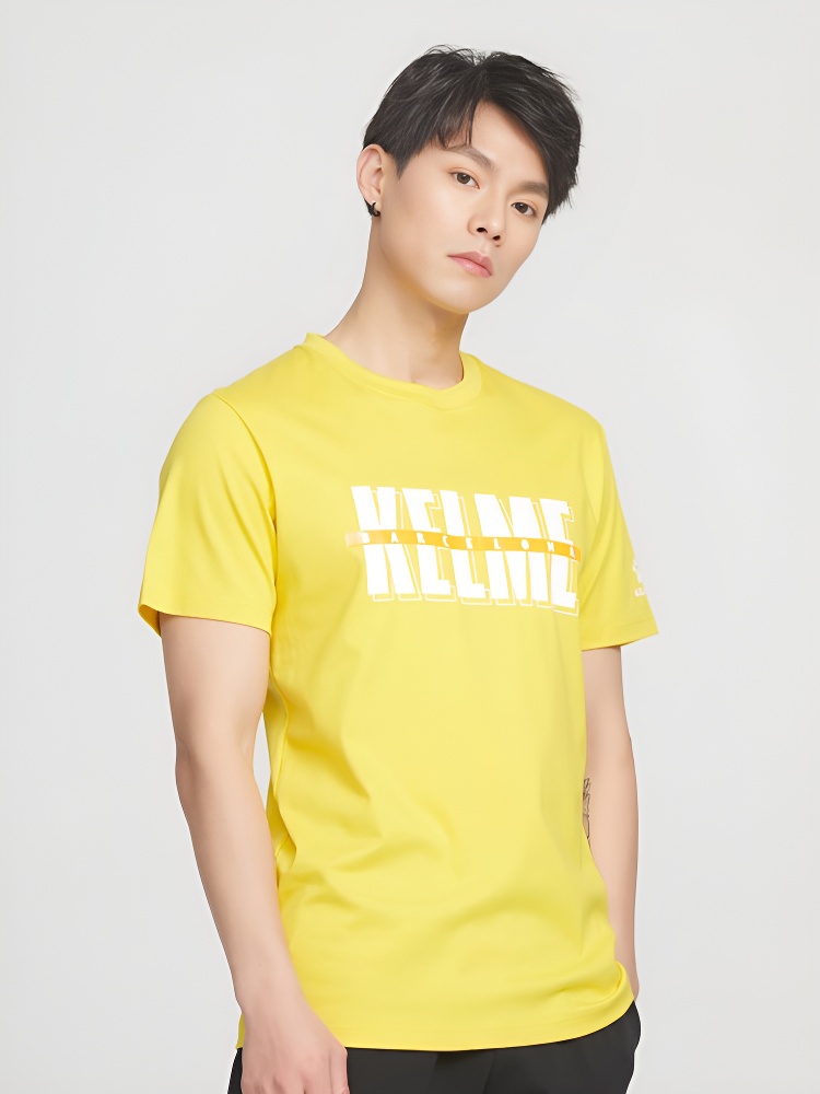 Футболка KELME Round Neck Short Sleeve T-Shirt Yellow