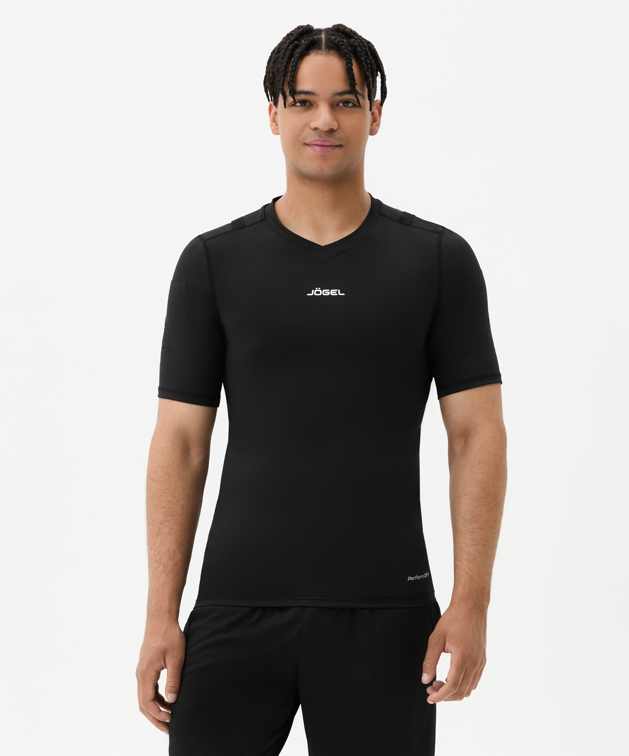 Футболка компрессионная судейская JOGEL PerFormDRY Referee Baselayer Tee SS, черный, размер L