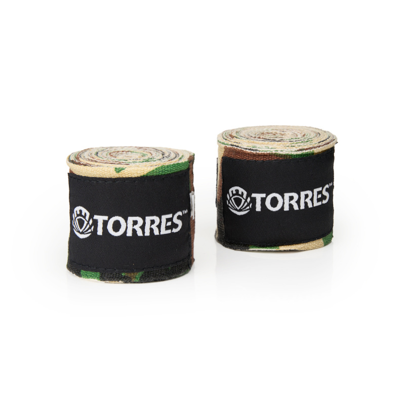 Бинт боксерский эластичный TORRES, PRL62018CA, дл. 2,5 м, шир. 5 см, 1 пара, хаки камуфляж