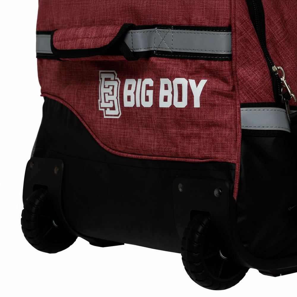 Сумка-баул спорт. BIG BOY Premium 36, BB-BAG-CA-RD, полиэстер, на колесах, бордово-черно-белый