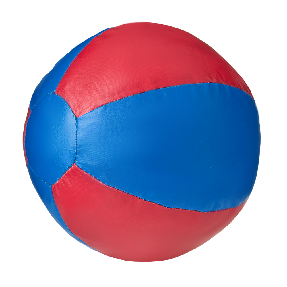 Медбол 3C147-K64, 5кг, иск.кожа, наполнитель резиновая крошка, диам. 21 см, маш сшивка, сине-красный