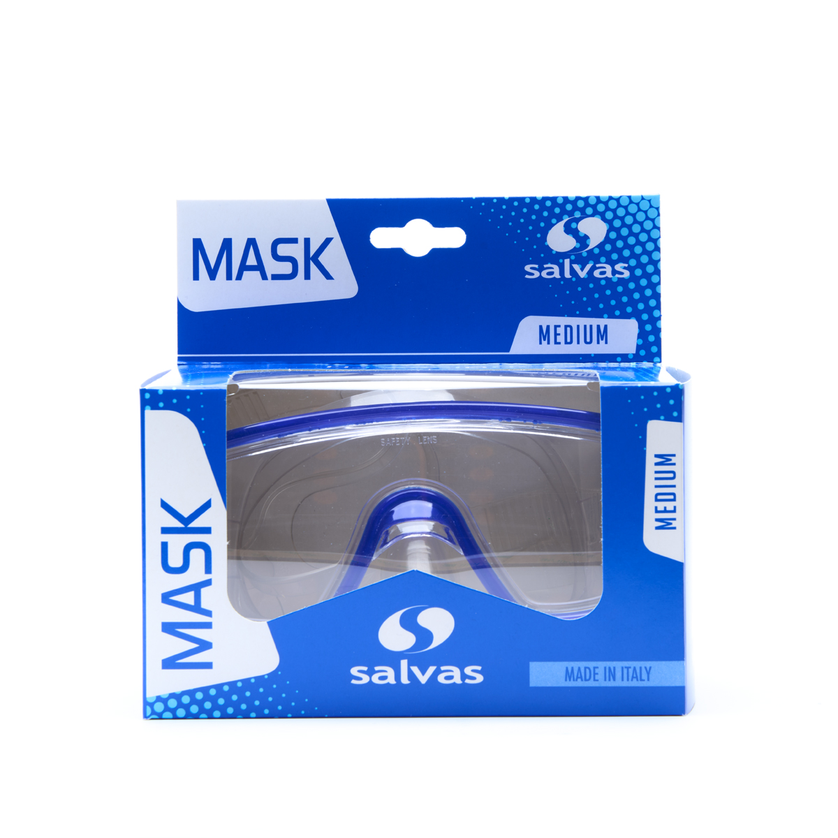 Маска для плав. Salvas Domino Md Mask, CA140C1TBSTH, безопасн.стекло,Silflex, р. Medium, синий