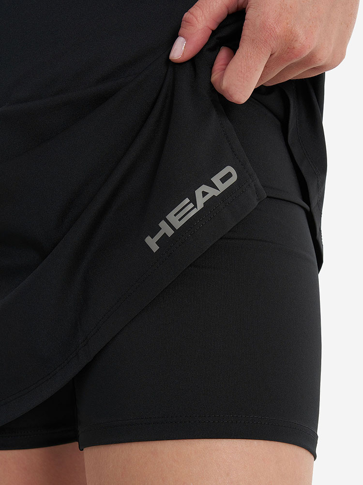 Юбка-шорты тренир. жен. HEAD Club Basic Skort W 814399-BK-L, р.L, 92%полиэстер,8% эластан,черный