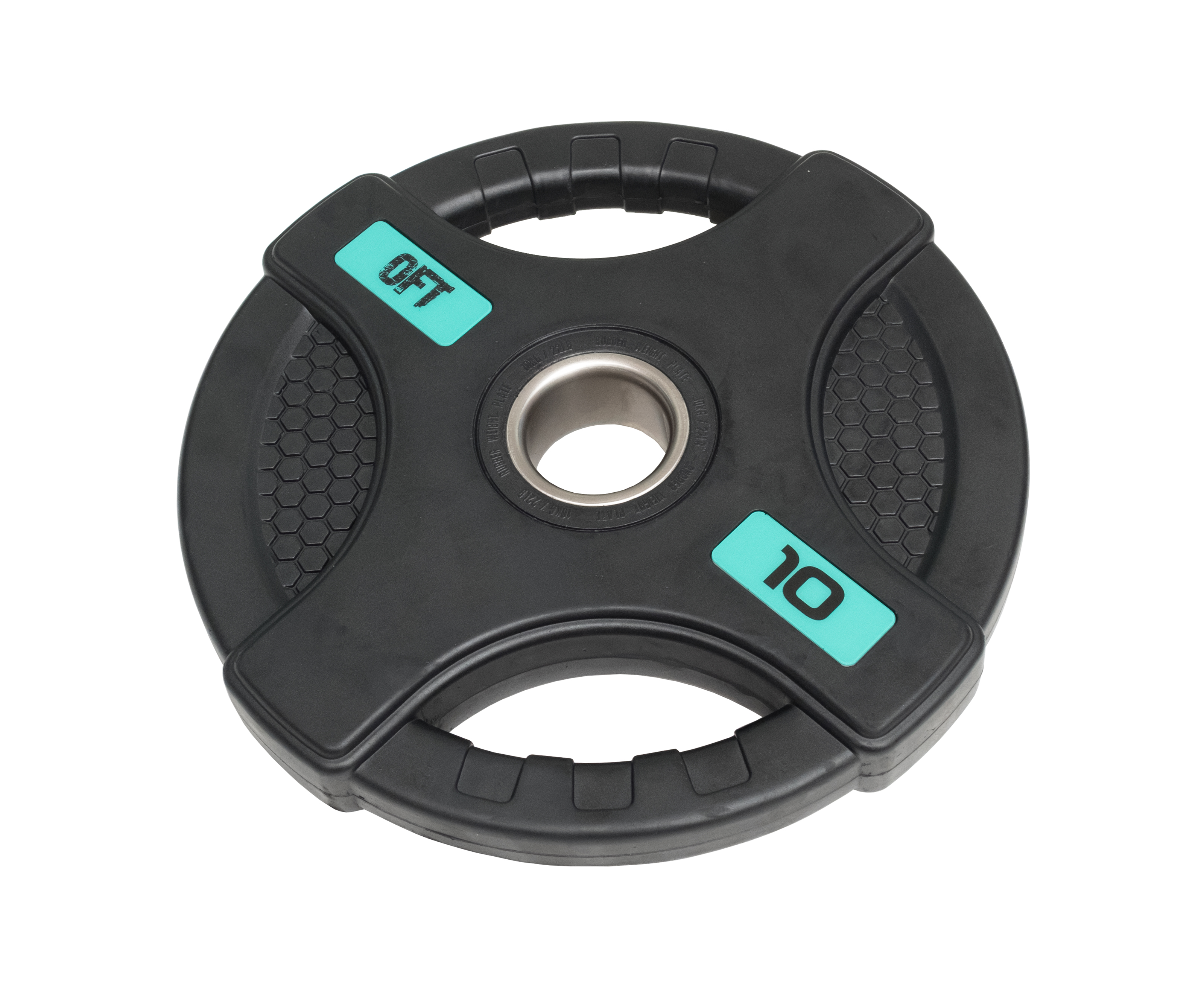 Диск олимпийский обрезиненный черный с двумя хватами 10 кг