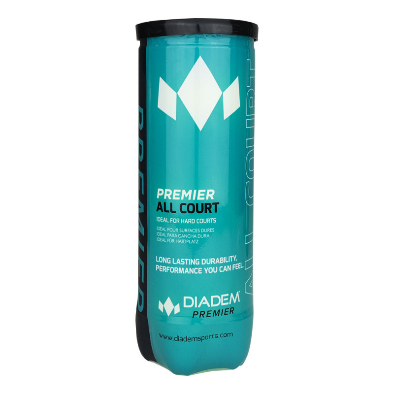 Мяч теннисный DIADEM Premier All Court 3B, BALL-CASE-ALLCRT, уп.3шт, одобр.ITF, фетр, желт