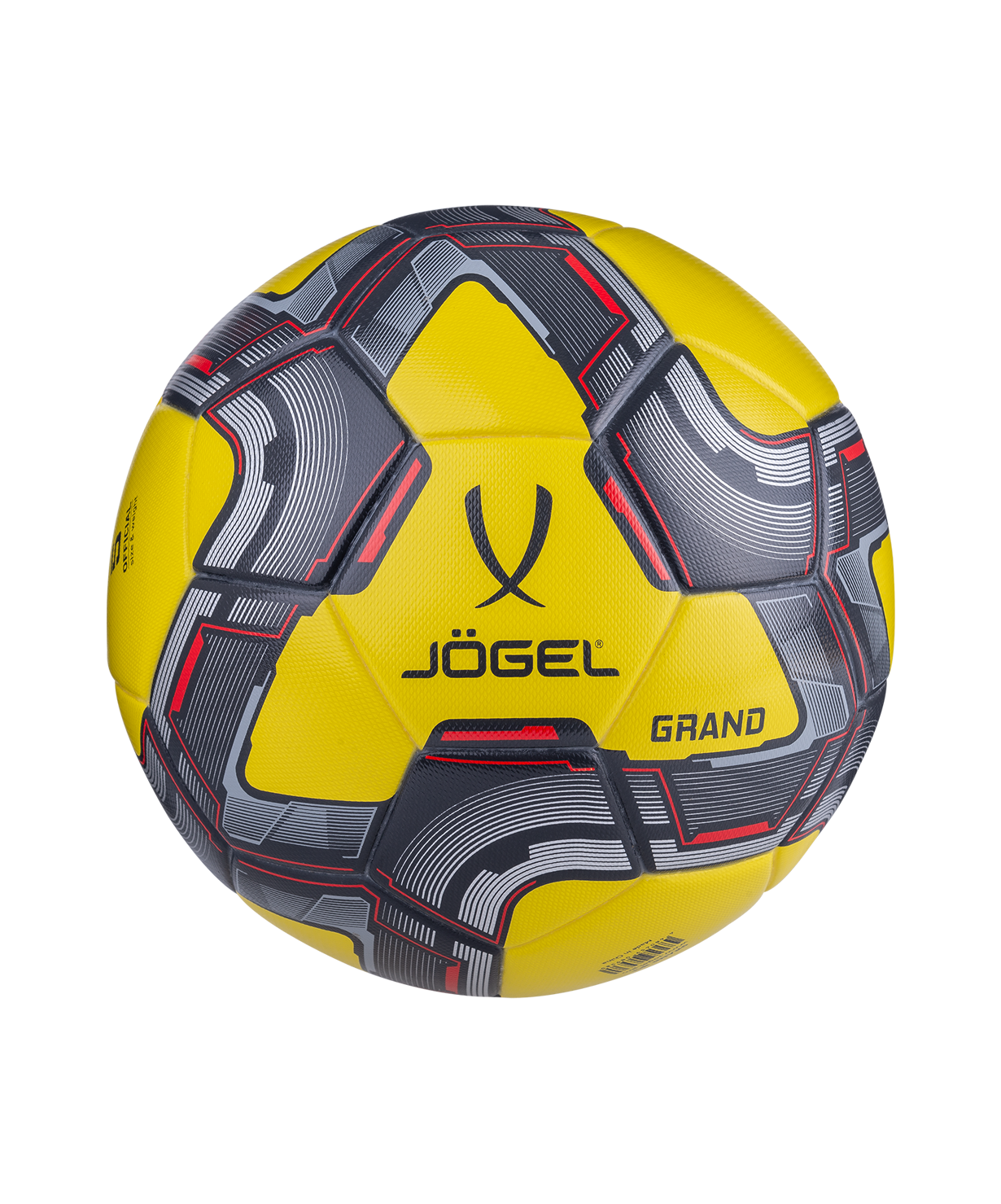 Мяч футбольный JOGEL Grand №5, желтый/серый/красный, размер 5