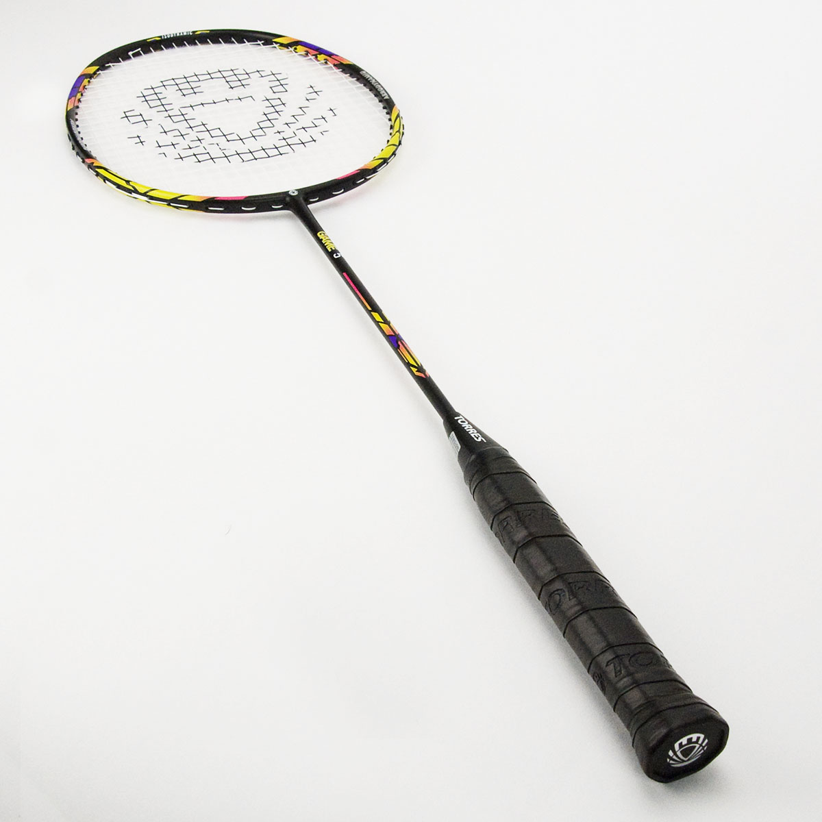 Ракетка бадм. TORRES Game5, BD20511, для продв., стерж/обод из карбона, со струнами, жёлтый