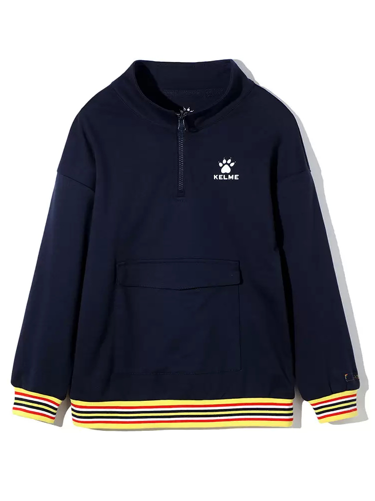 Детская олимпийка KELME Boys Half Cardigan Sweater Dark Blue