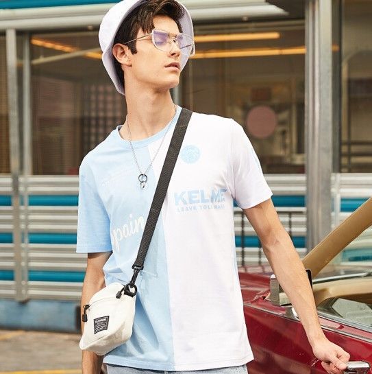 Футболка KELME Men's Short Sleeve T-Shirt (White/Light Blue)