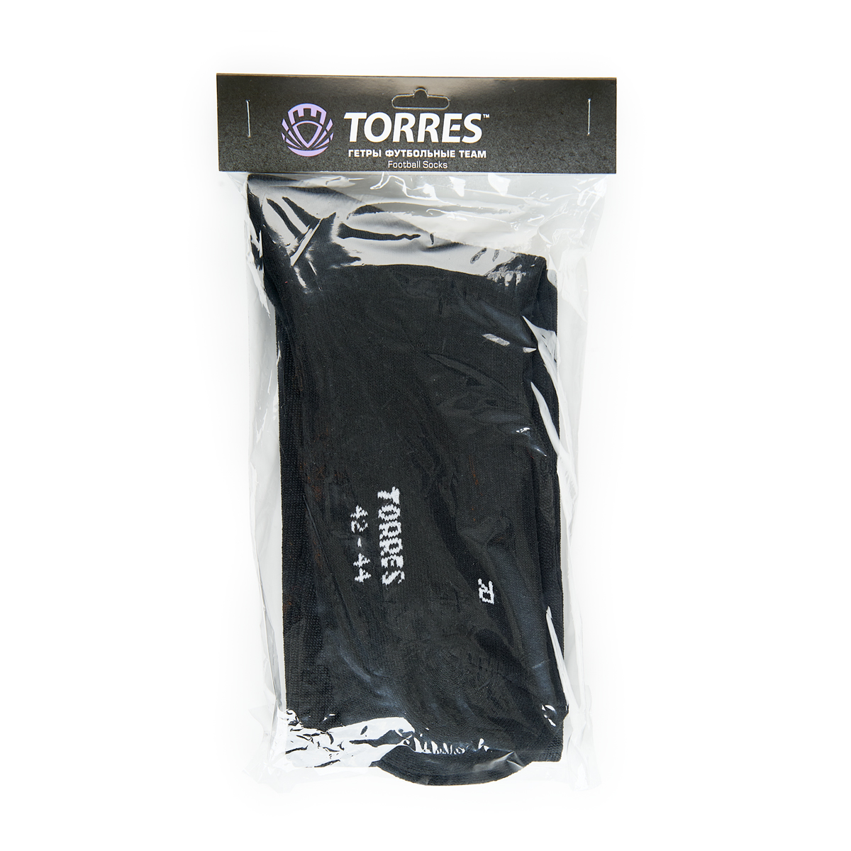 Гетры футб.TORRES Sport Team, FS1108-02-42-44, р.42-44, ЧЕРН, хлопок, полиэстер, эластан