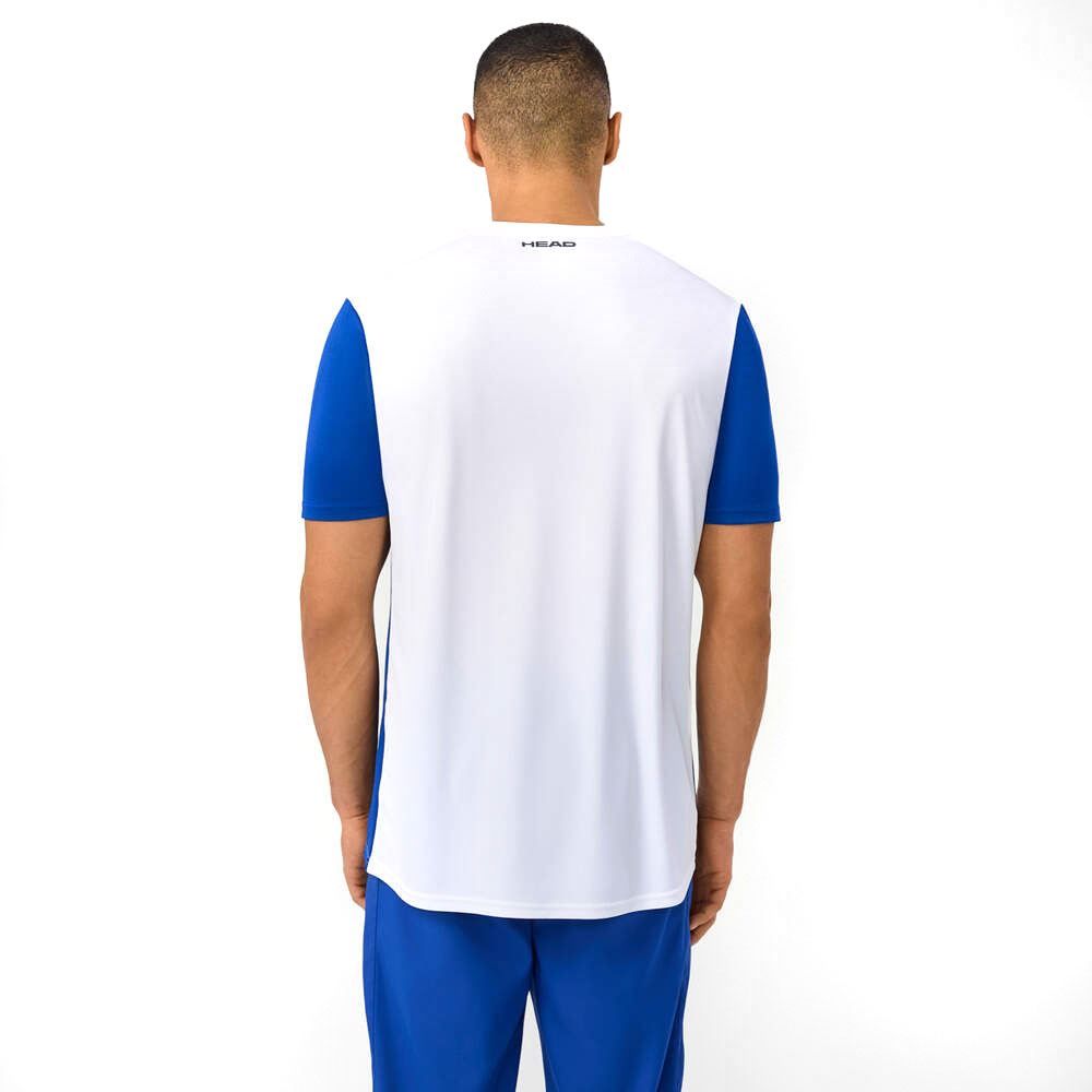 Футболка мужская HEAD Club 25 Tech T-Shirt M 811725-ROWH-XL, р.XL, полиэстер, бело-синий