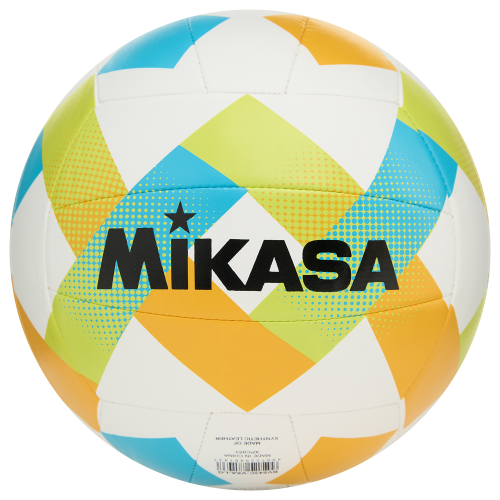 Мяч вол. пляжн. MIKASA BV543C-VXA-LG, 18 панелей, синт.кожа (ТПУ), маш.сш., бут.кам, мультиколор