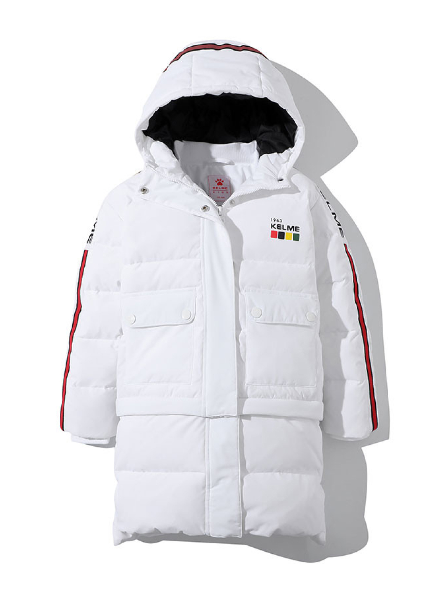 Детский пуховик KELME Girl's Thick Mid-Length Down Jacket White