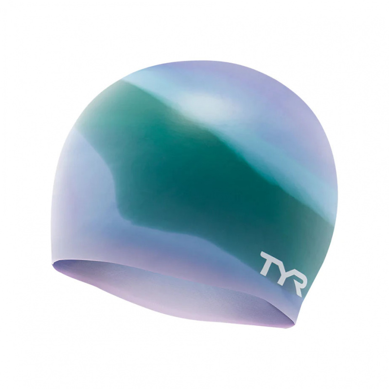 Шапочка для плав. TYR Multi Silicone Cap, LCSM-528, ЗЕЛЕНО-ФИОЛЕТОВЫЙ, силикон