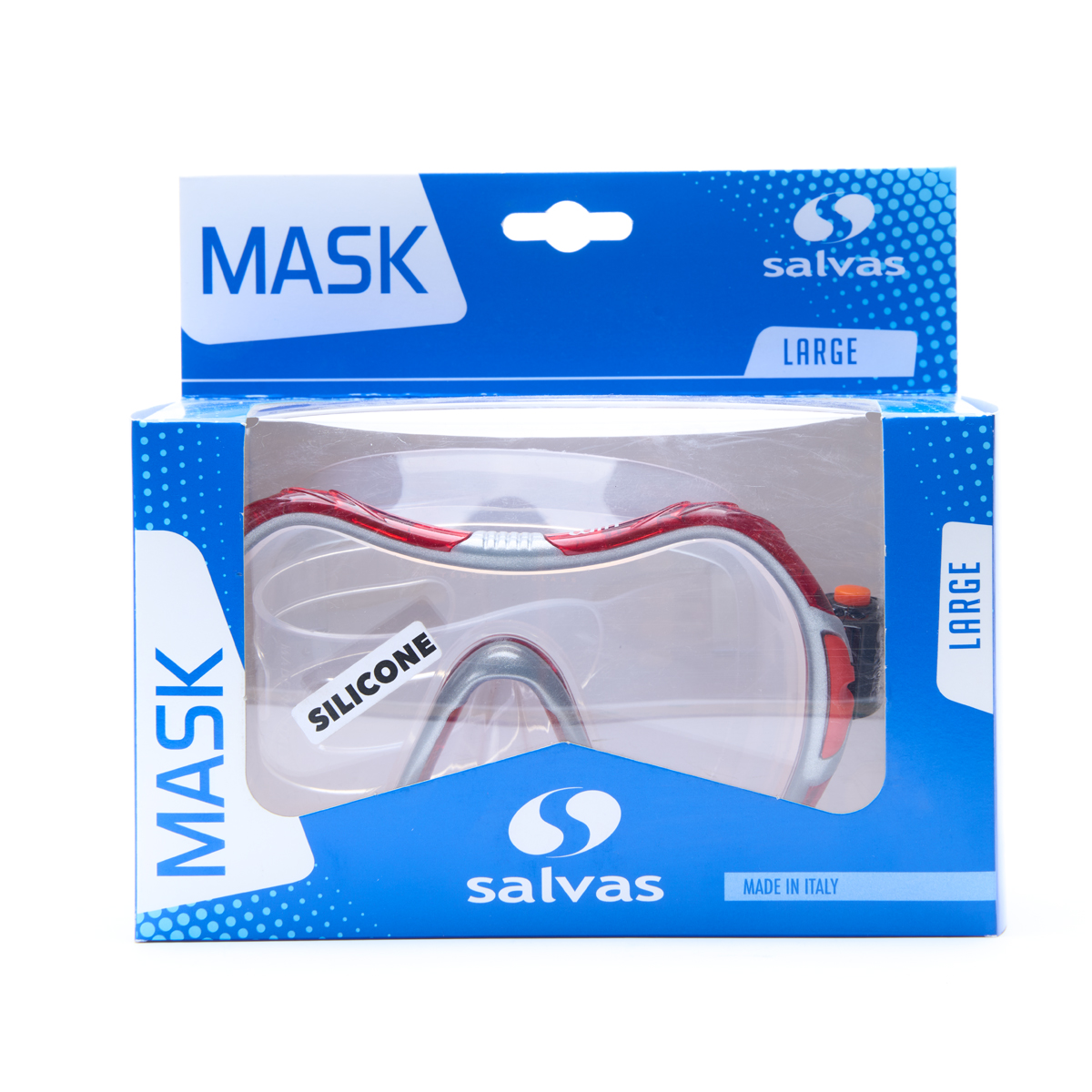 Маска для плав. Salvas Viva Sr Mask, CA535S1RYSTH,закален.стекло, силикон, р.Senior, красный