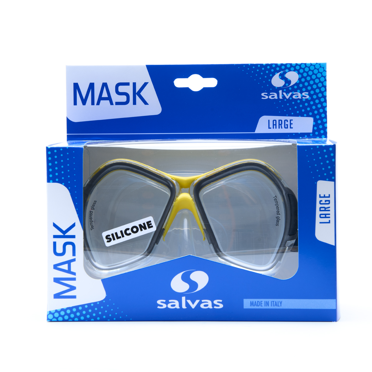 Маска для плав. Salvas Phoenix Mask, CA520S2GYSTH,зак.стекло, силикон, р.Senior, сереб/жёлт