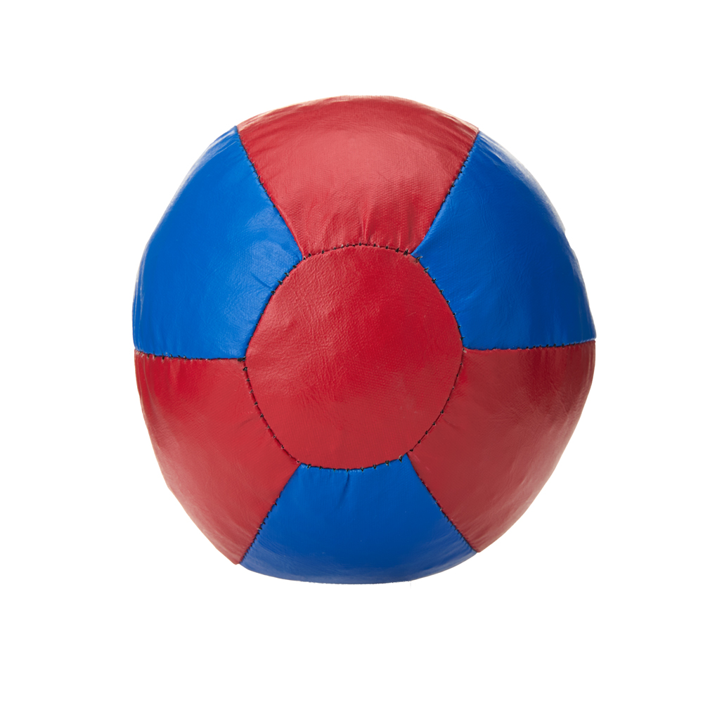 Медбол 3C143-K64, 1кг, иск.кожа, наполнитель резиновая крошка, диам. 16 см, маш сшивка, сине-красный