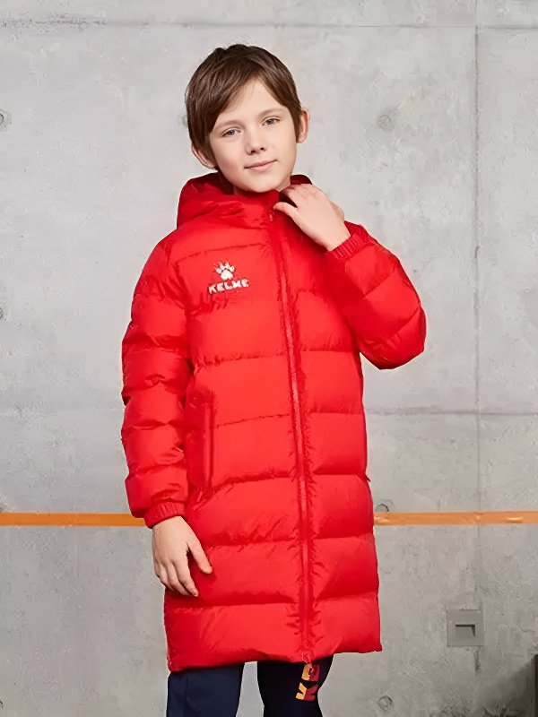 Детский пуховик KELME Children's Long Down Jacket Red