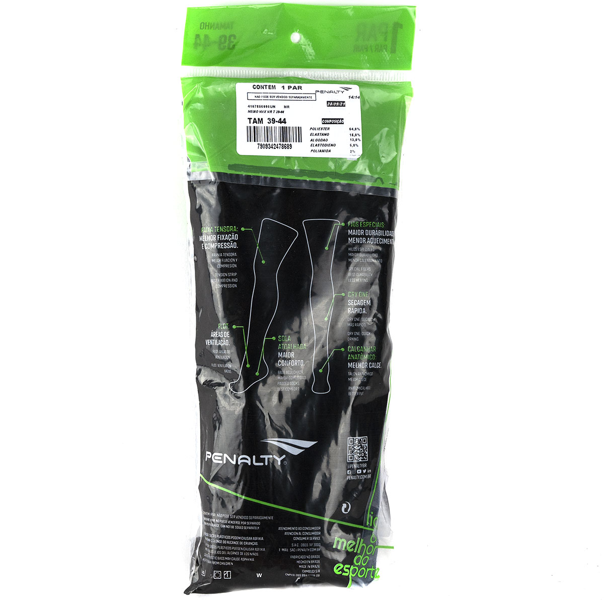 Носки спорт. PENALTY SE7E, 4107876000UN, р.39-44, полипроп., хлопок, эластан, сине-белые