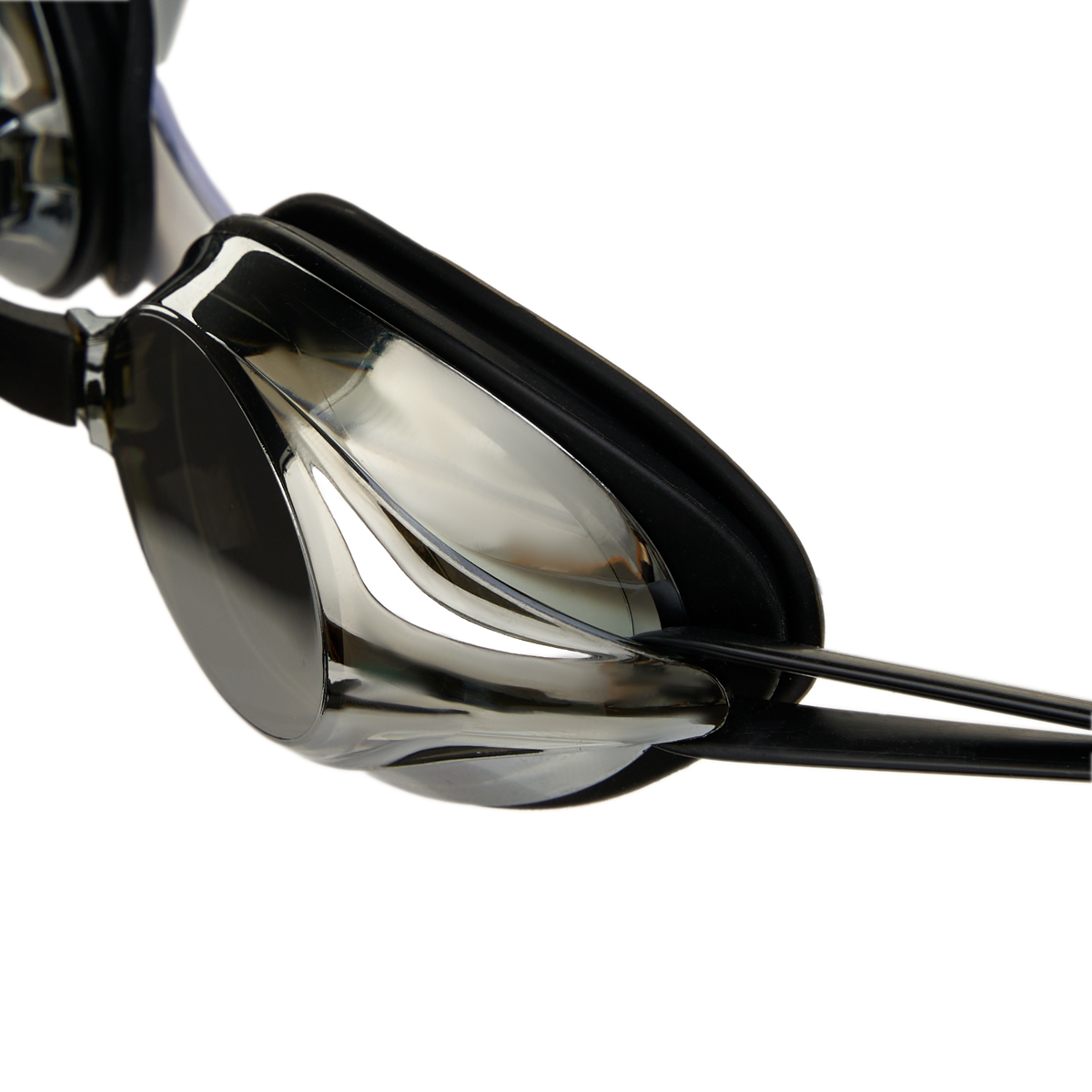 Очки для плав.TORRES Pro, SW-32519MR, зерк.линзы.,чёрная оправа,дв.рег.ремешок