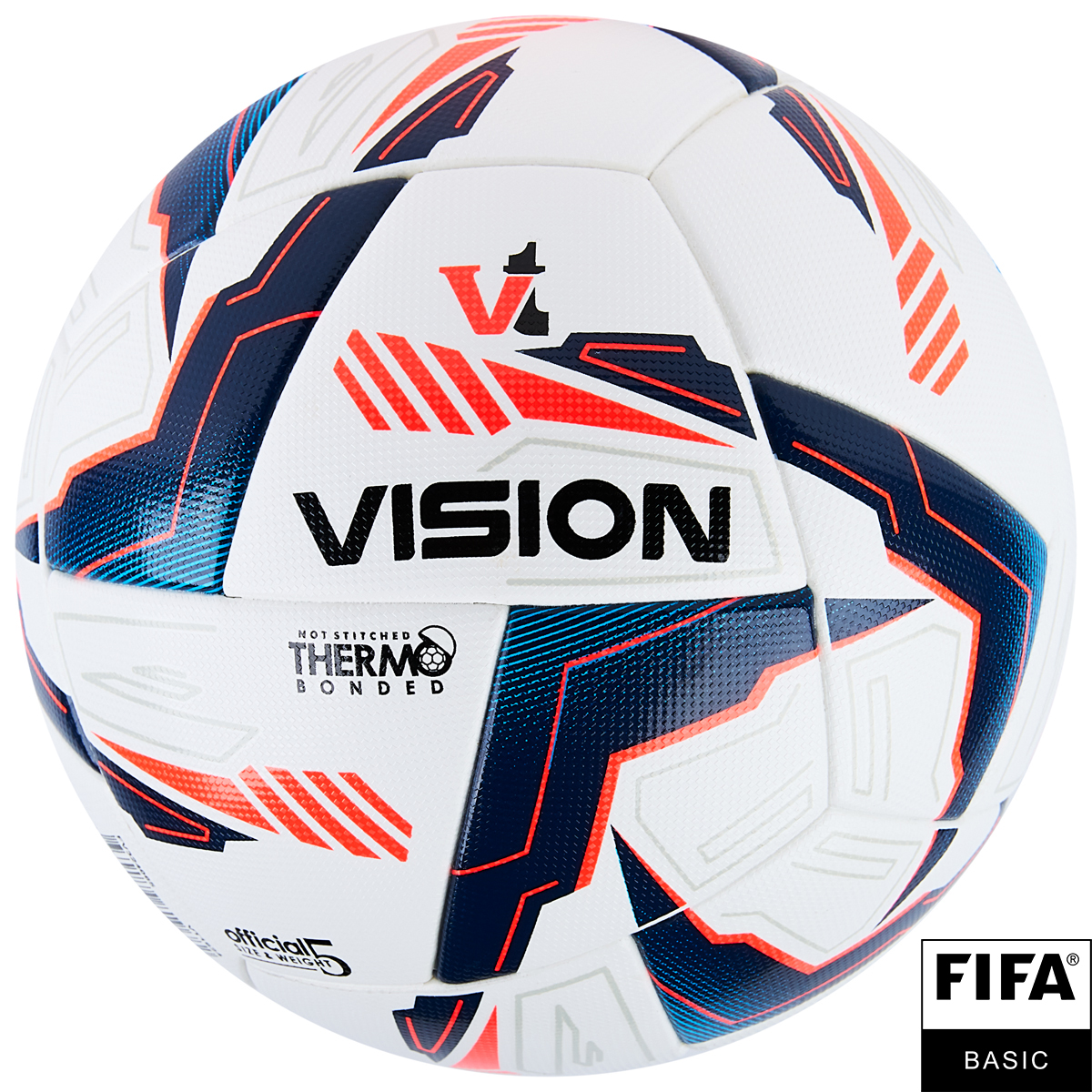 Мяч футб. VISION Sonic, FV324065,р.5, 24 пан.,FIFA Basic,PU, термосш.,бело-синий