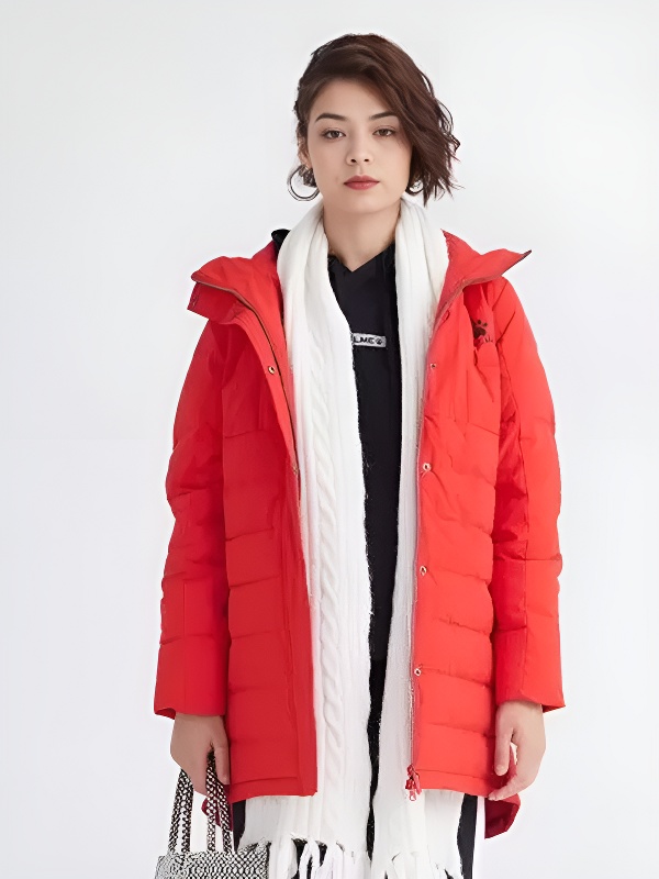 Пуховик KELME Women's Long Down Jacket Red